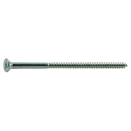 Midwest Fastener Wood Screw, #10, 4 in, Zinc Plated Steel Flat Head Phillips Drive, 100 PK 02588